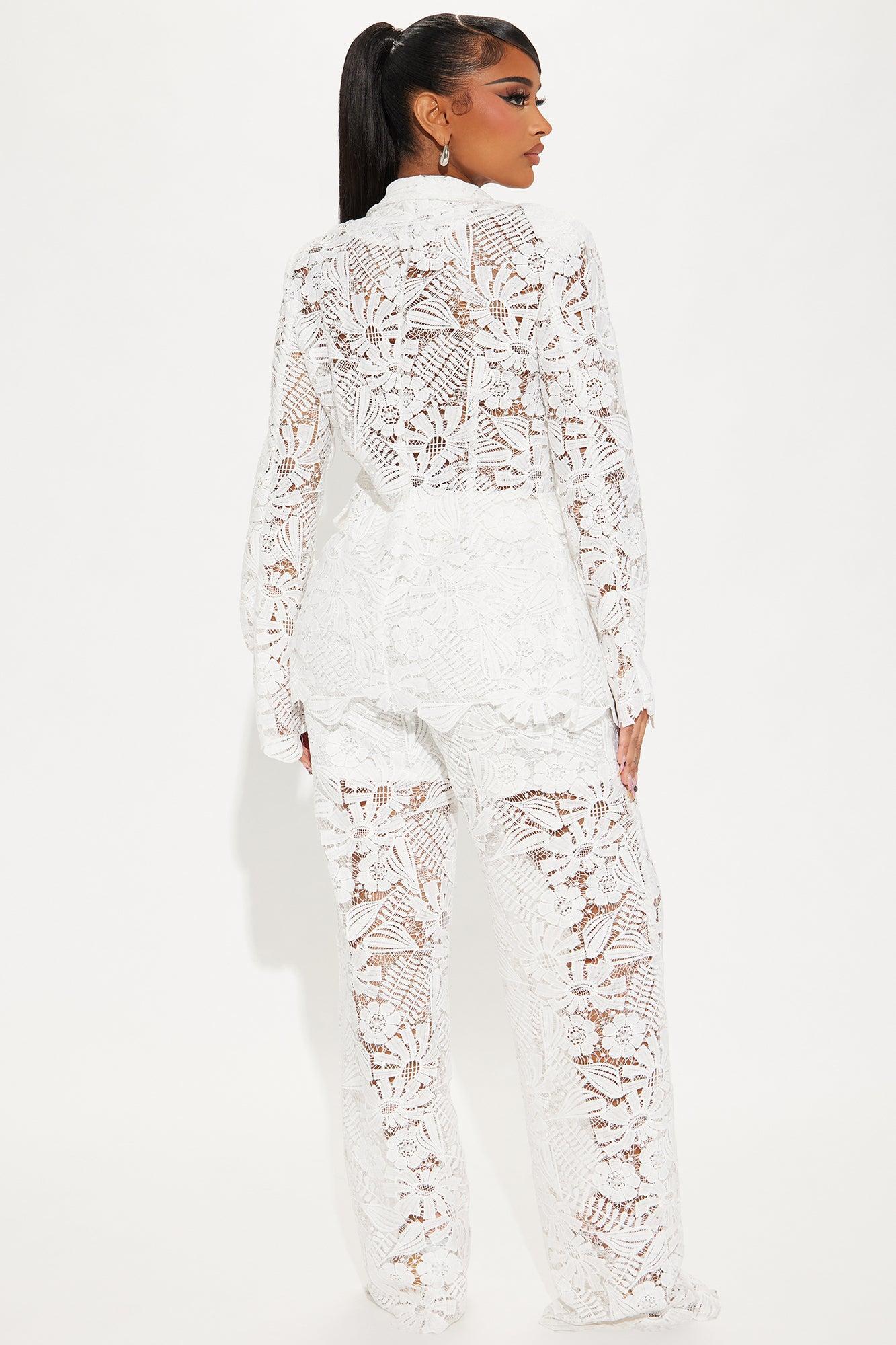 High Class Pant Set - White Product Image