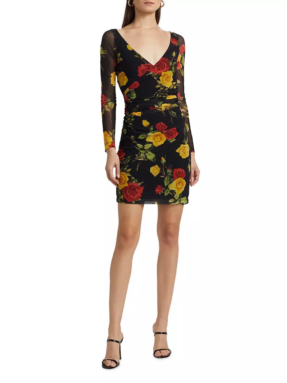 Reiner Floral Faux-Wrap Minidress Product Image