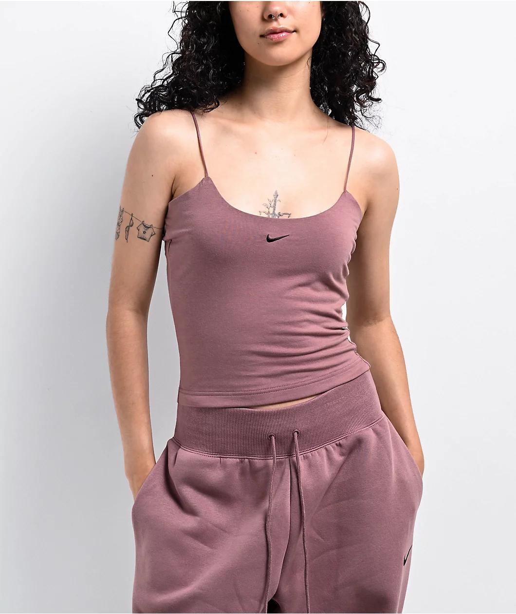 Nike Sportswear Chill Knit Smokey Mauve Cami Top Product Image