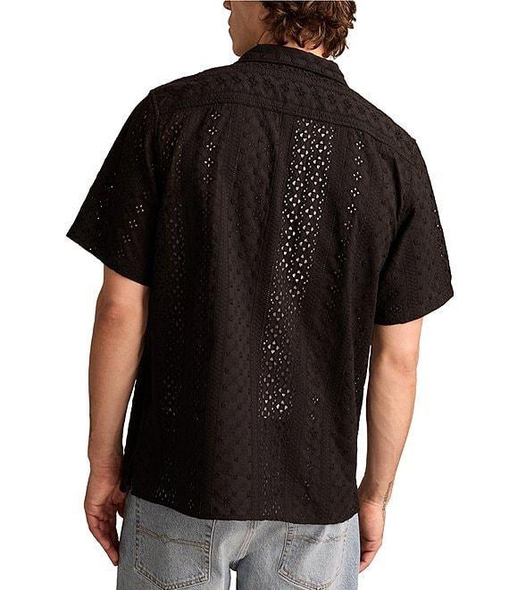 Lucky Brand Eyelet Embroidered Short Sleeve Woven Shirt Product Image