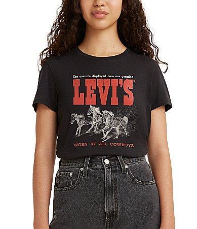 Women's Levi's® Logo Perfect Tee, Size: XS, Housemark Smokestack Product Image