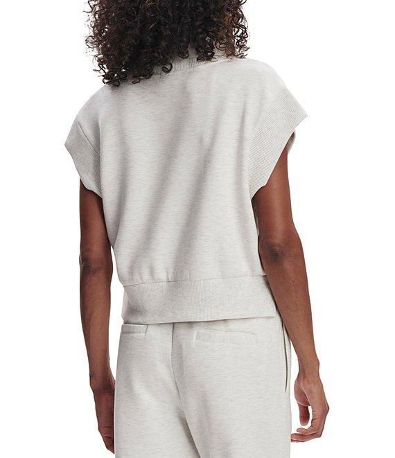 Varley Kelly High Neck Cap Sleeve Half Zip Double Soft Cropped Sweatshirt Product Image