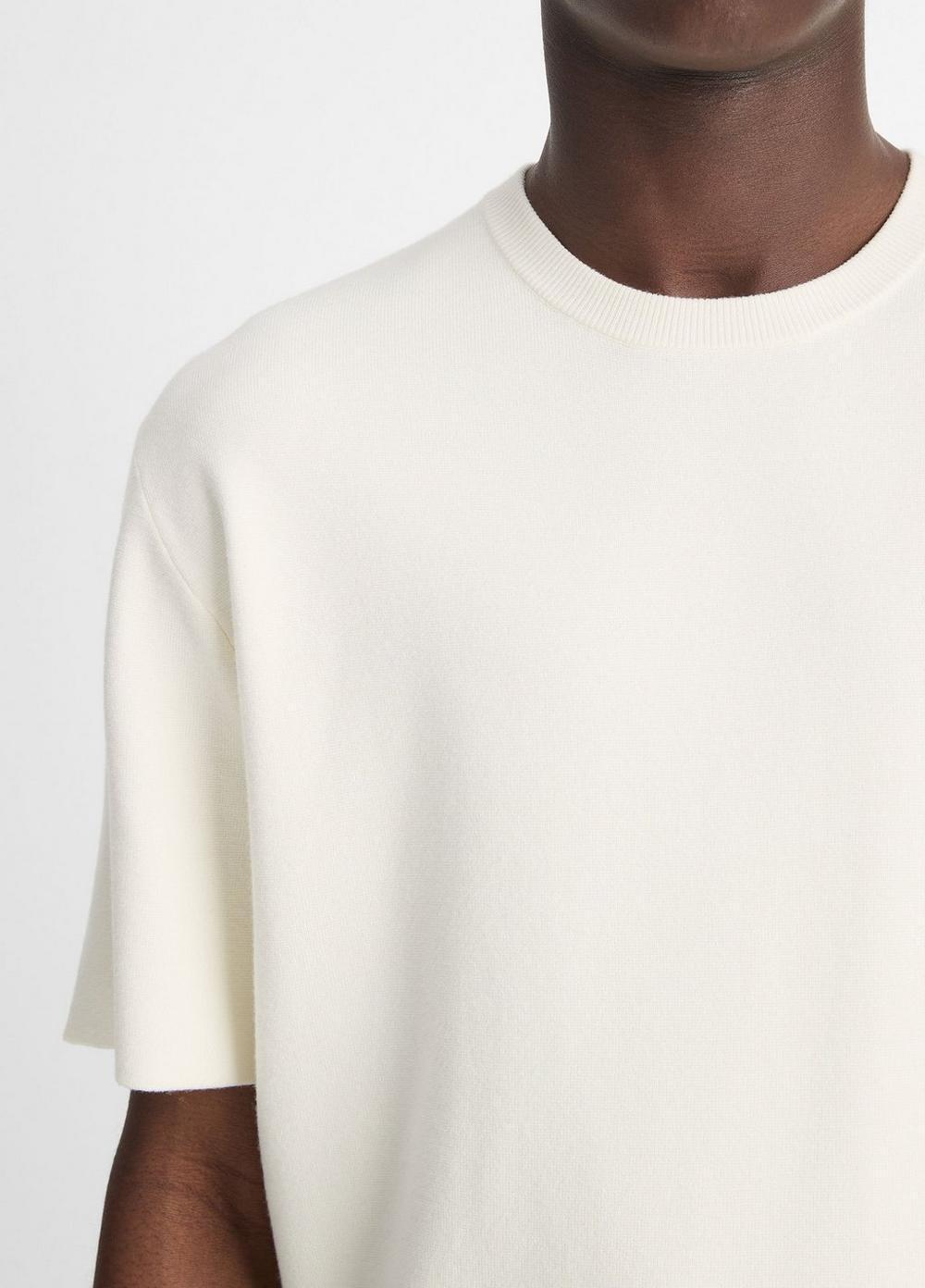 Mens Milano Short-Sleeve Crew Neck Sweater, Classic Cream, Size L Vince Product Image