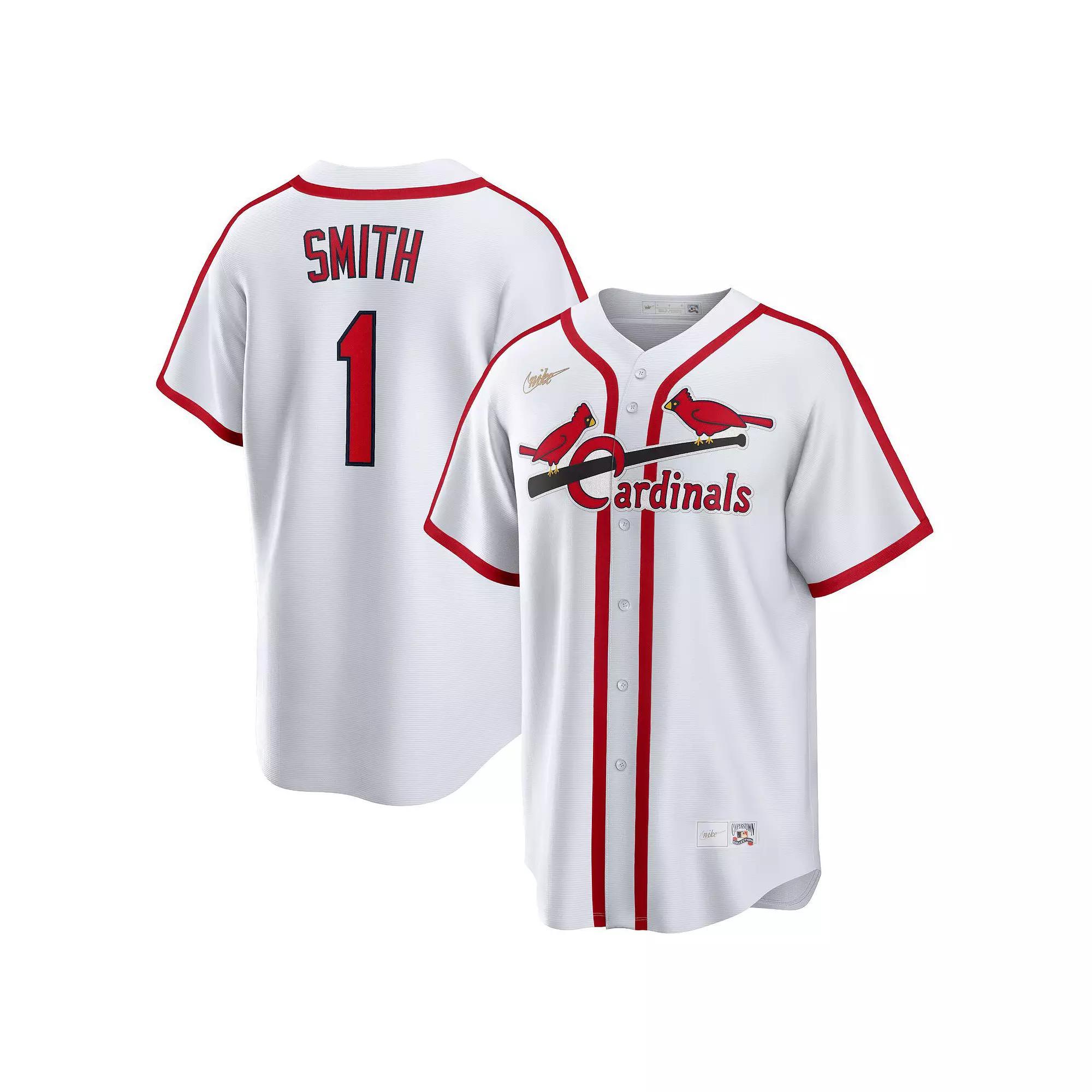 Mens Nike Ozzie Smith St. Louis Cardinals Home Cooperstown Collection Player Jersey Product Image