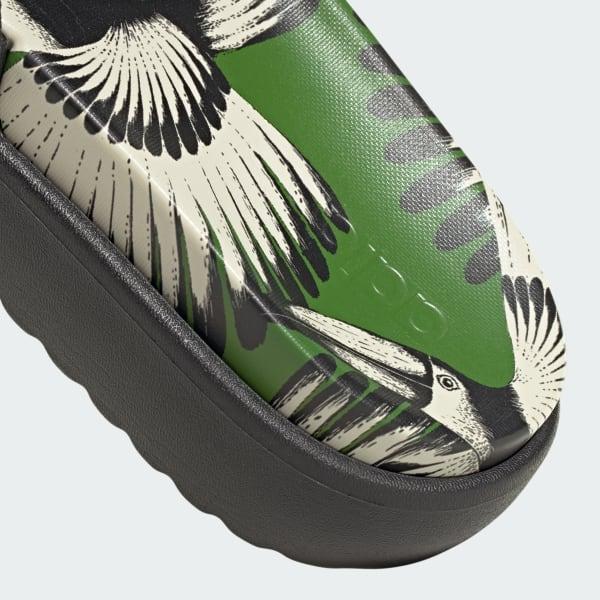 adidas adilette Women's Platform Swimming Slides, Size: 7, Crew Green Product Image