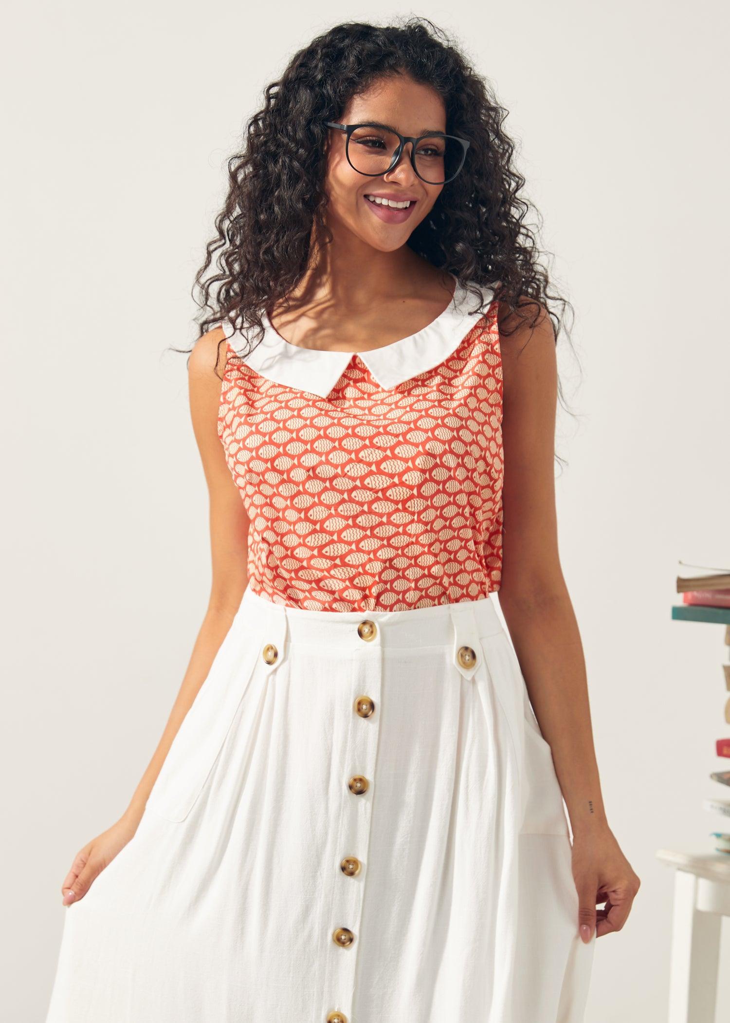 The Class Act Collar Top Product Image