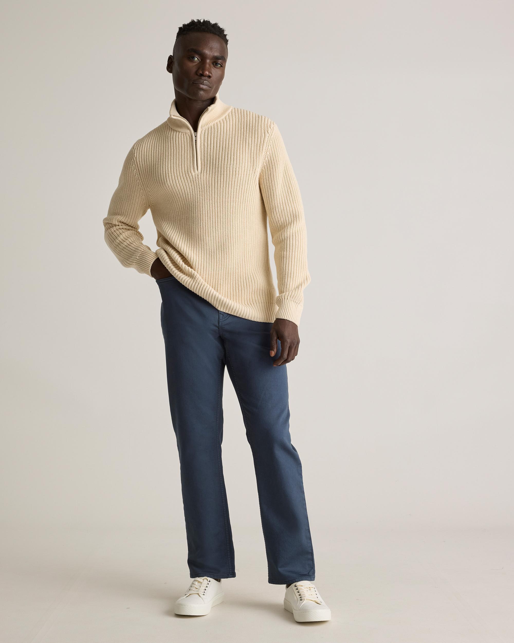 Quince | Men's Fisherman Quarter-Zip Sweater Organic Cotton Product Image
