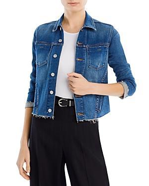 LAgence Janelle Slim-Fit Raw Denim Jacket Product Image