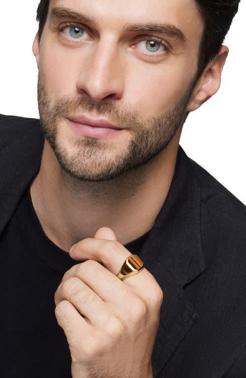 Mens Streamline Signet Ring in 18K Yellow Gold, 14MM Product Image