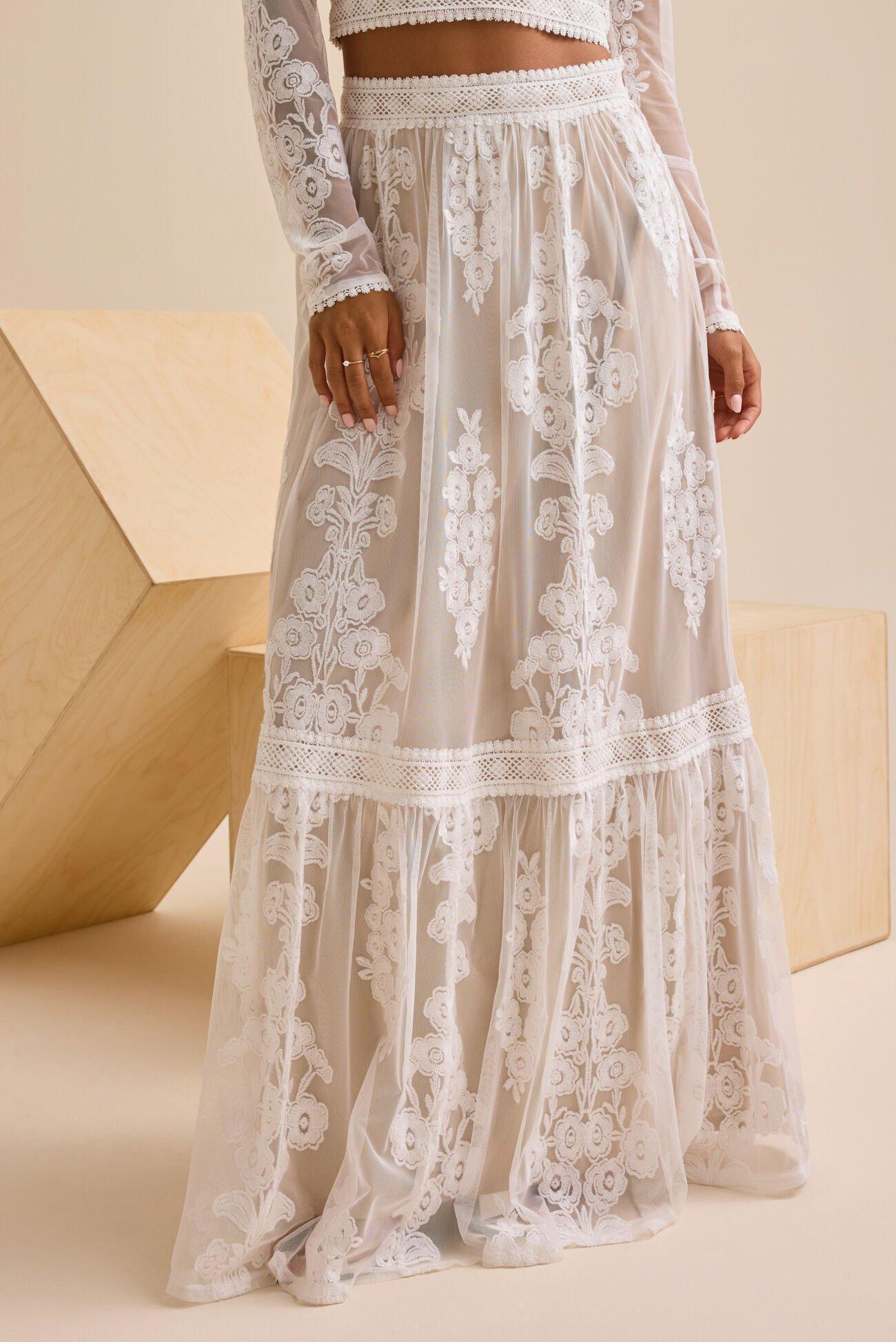 Arissa Embroidered Maxi Skirt Product Image