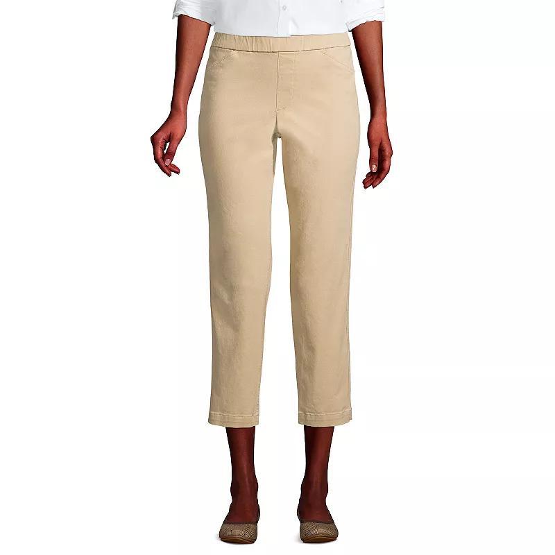 Womens Lands End Pull-On Chino Crop Pants Deep Blue Product Image