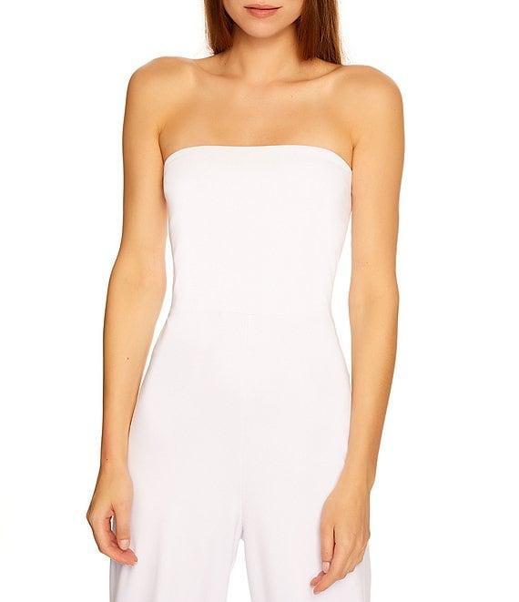 Susana Monaco Signature Stretch Knit Strapless Cuffed Ankle Jumpsuit Product Image
