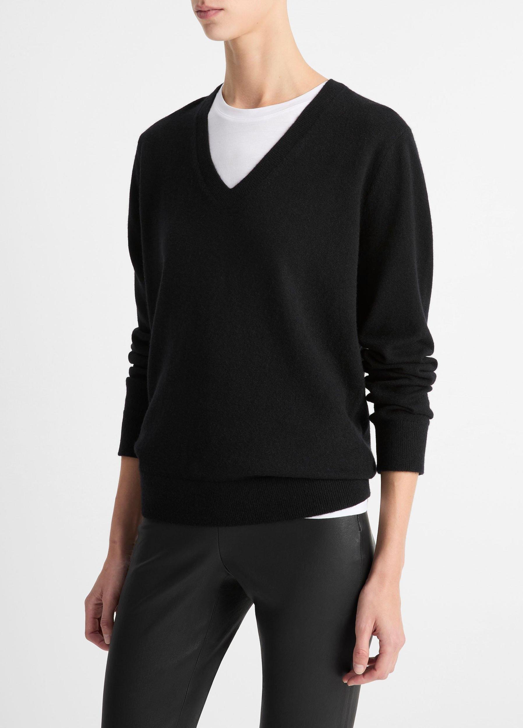 Womens Cashmere Weekend V-Neck Sweater, Camel, Size M Vince Product Image