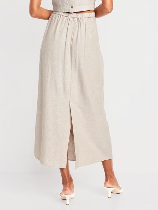 Linen-Blend Maxi Skirt Product Image