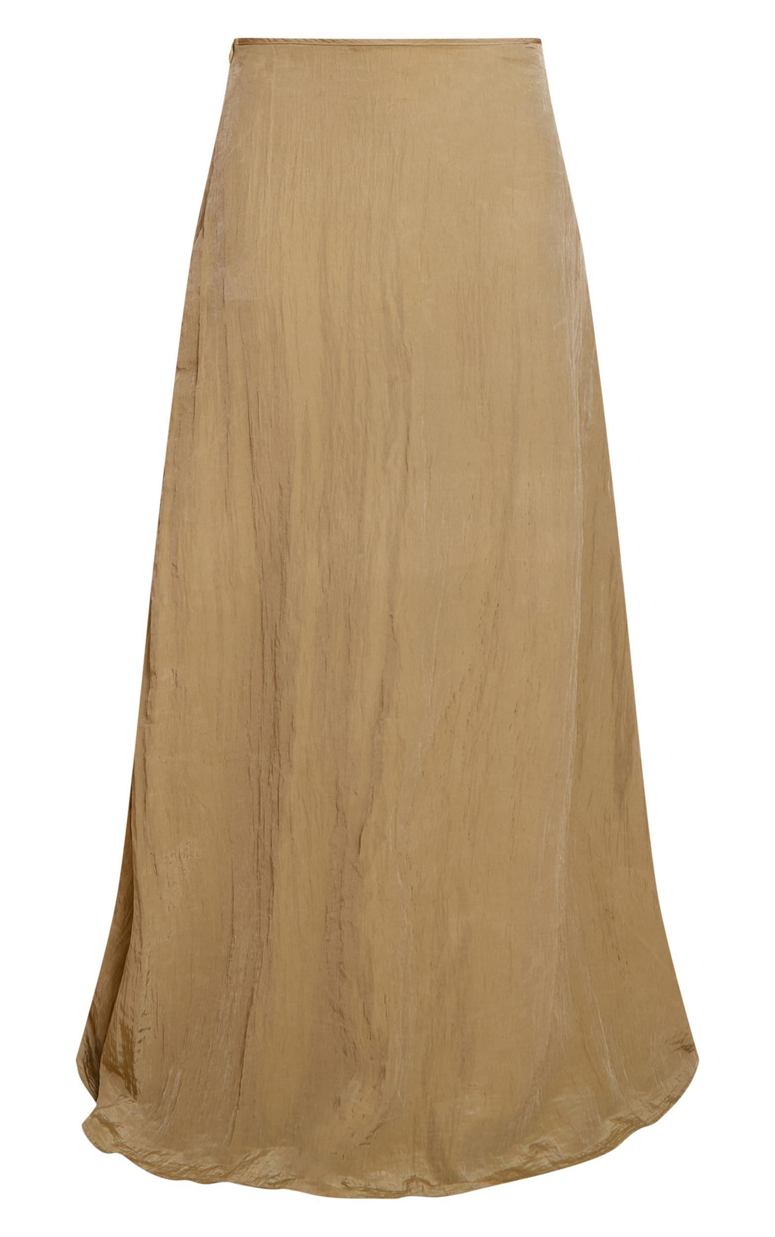 Sage Khaki Textured Woven Floaty Maxi Skirt Product Image