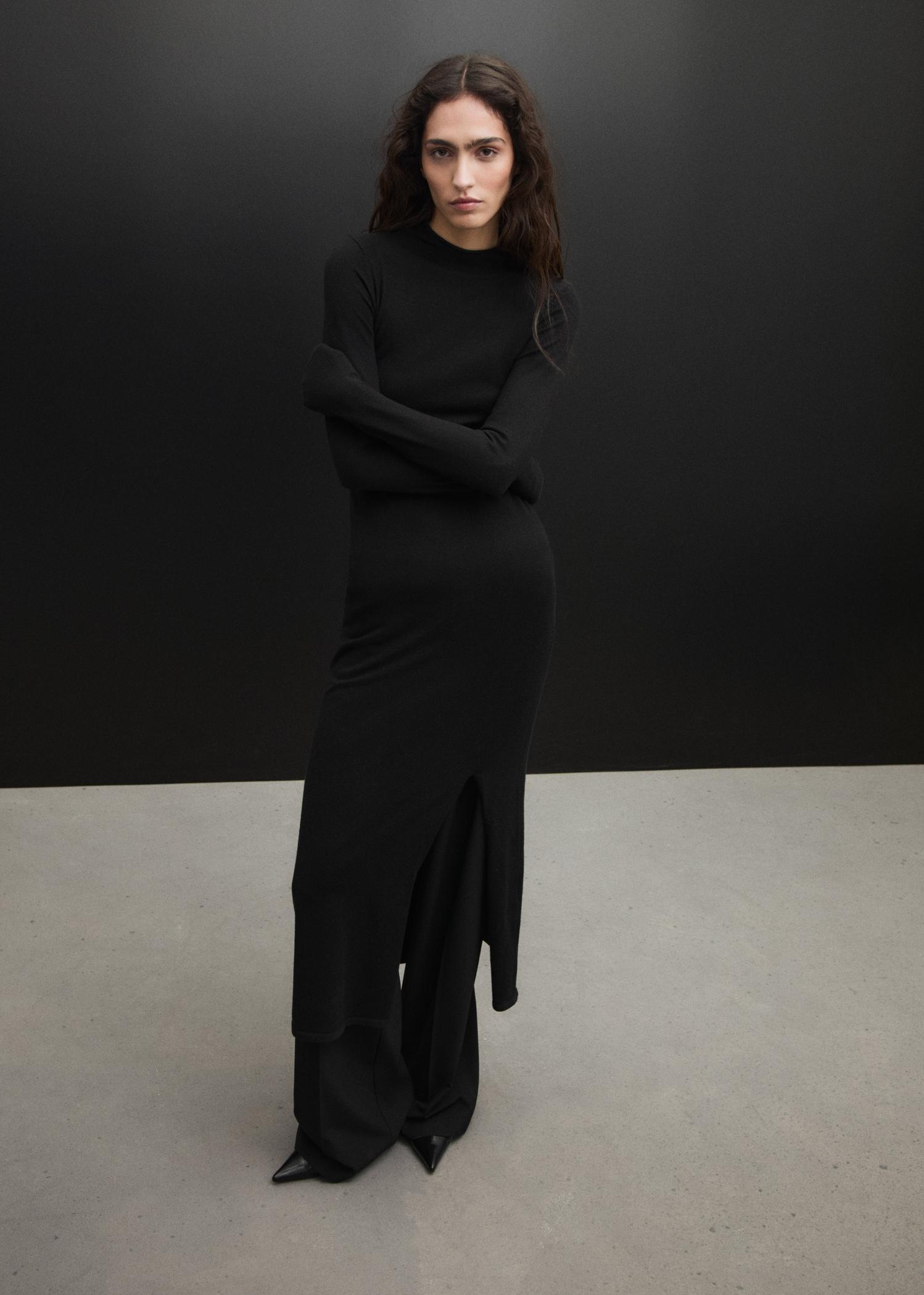 Side slit knit dress - Women | MANGO USA Product Image