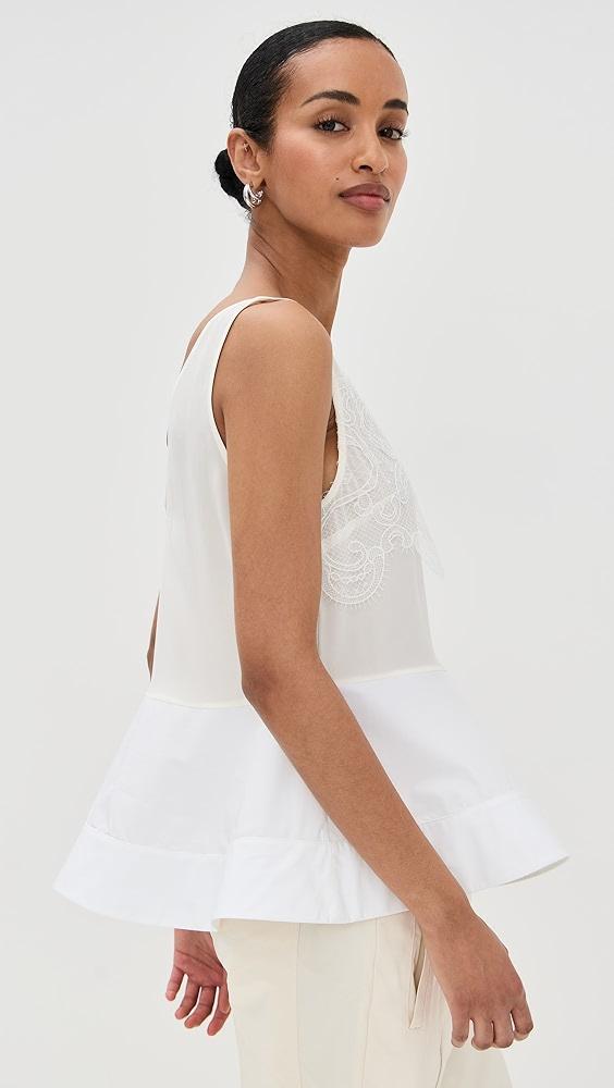 3.1 Phillip Lim Peplum Tank with Lace | Shopbop Product Image