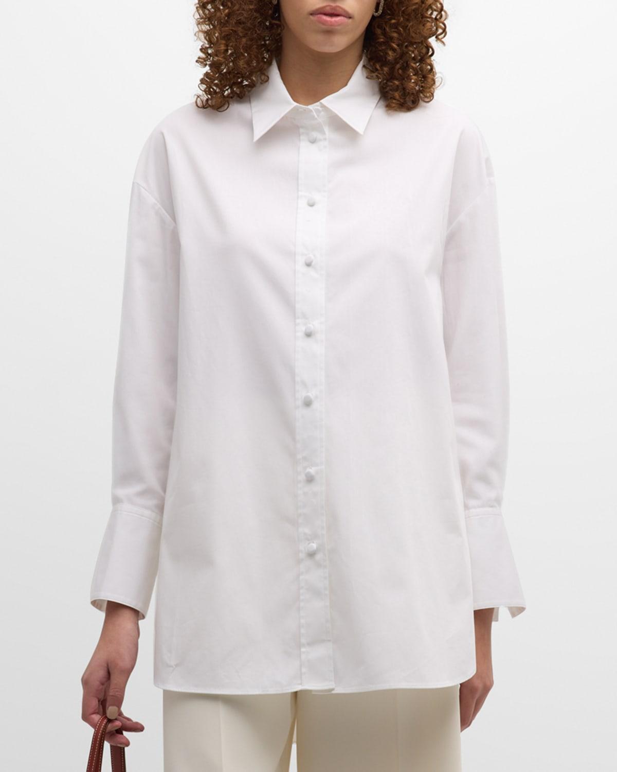 Berton Button-Down Cotton Poplin Blouse Product Image