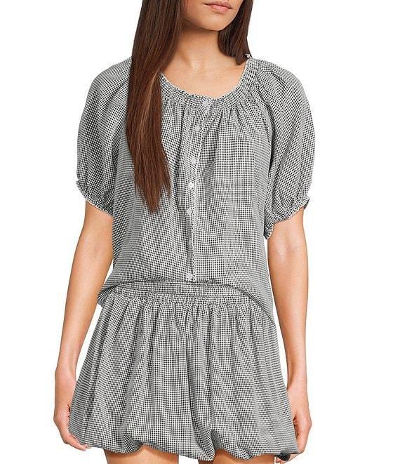 Things Between Button Front Gingham Woven Coordinating Top Product Image