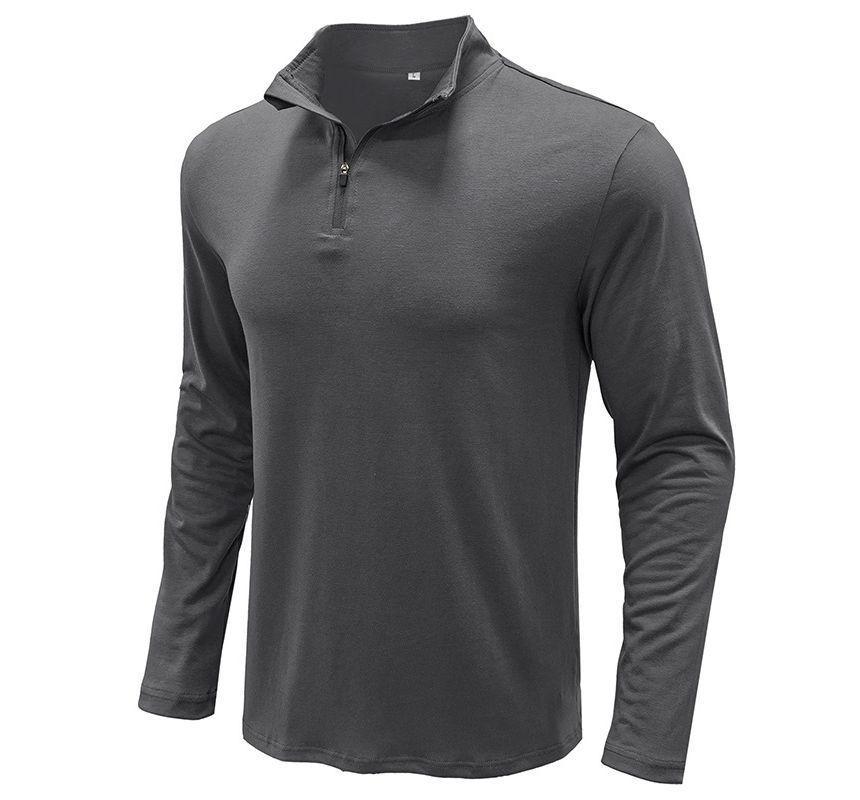 Stand-Collar Zip Polo Shirt Product Image