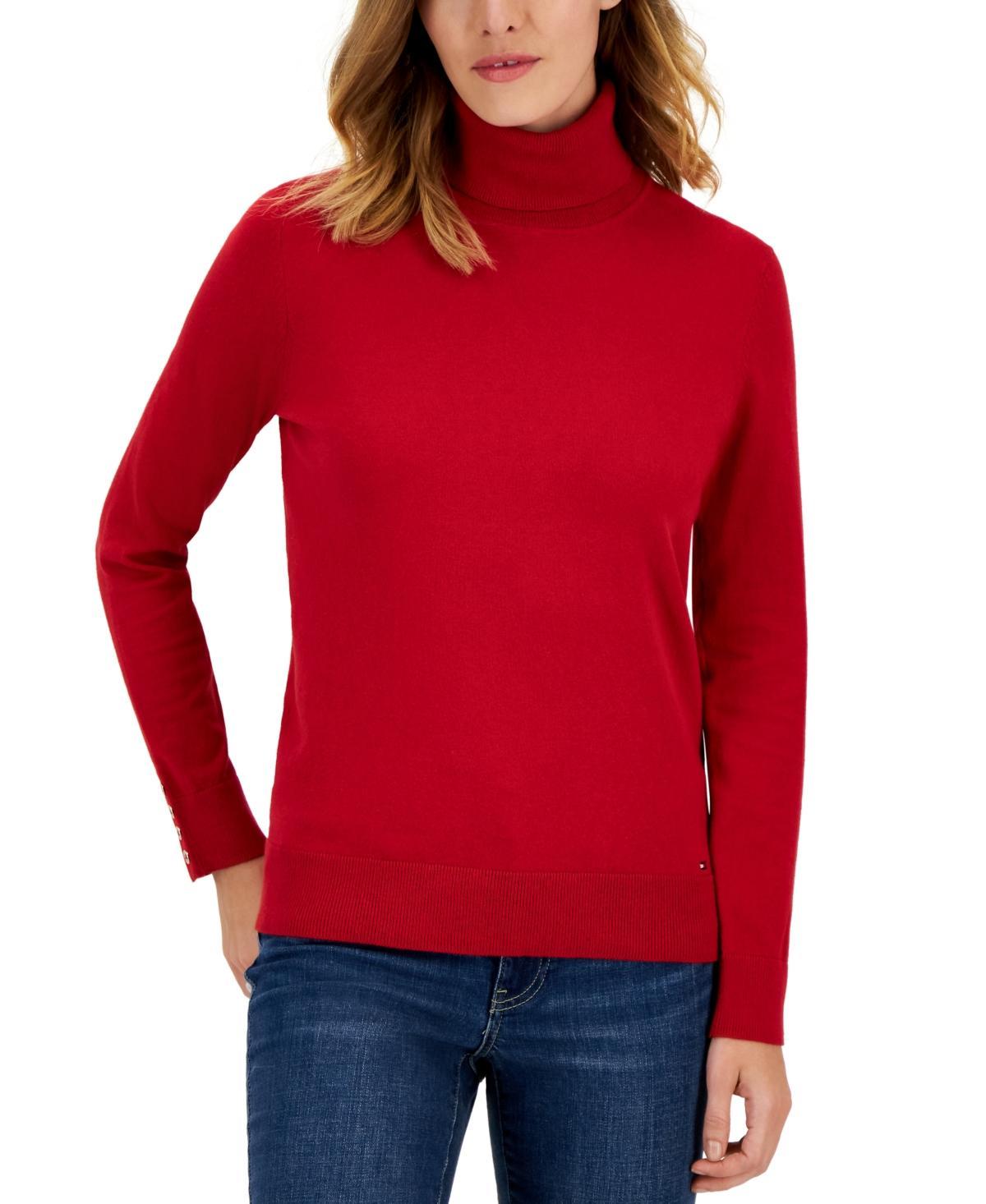 Tommy Hilfiger Solid Turtleneck Sweater (True ) Women's Sweater Product Image