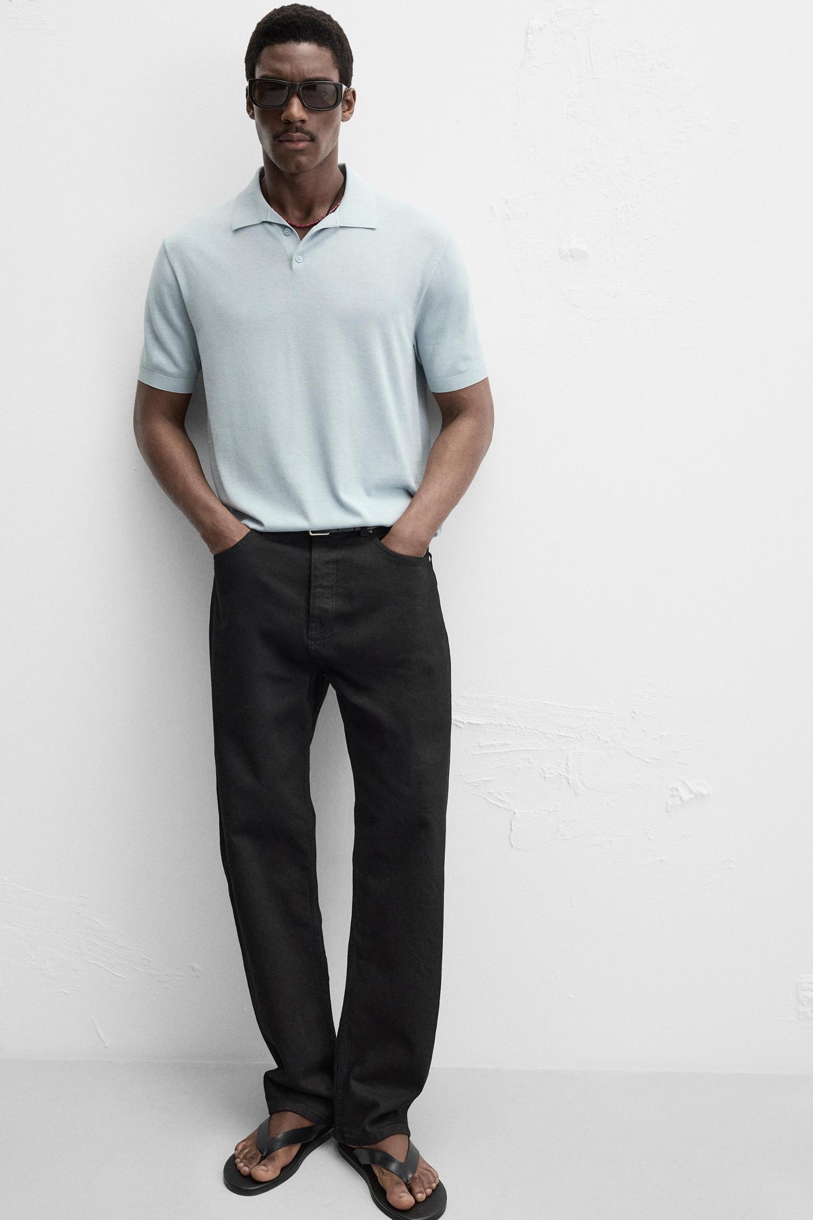 COTTON-SILK KNIT POLO Product Image
