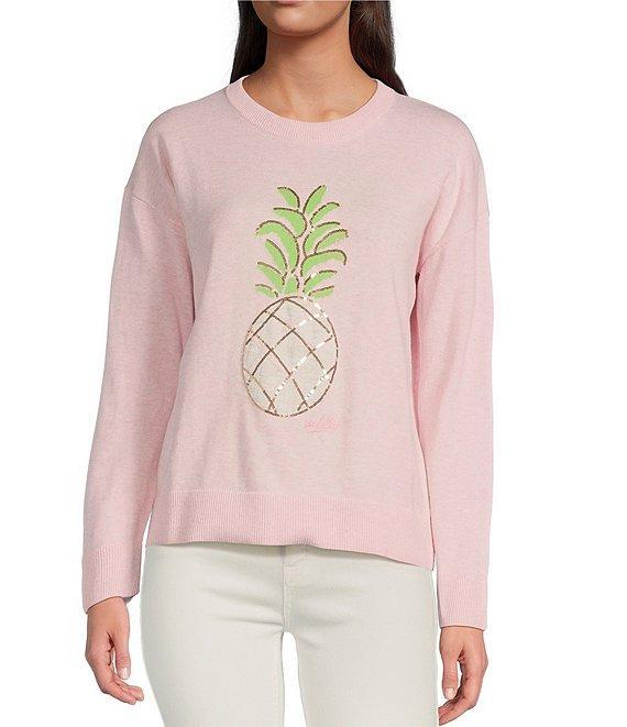 Lilly Pulitzer Tensley Pineapple Jacquard Crew Neck Long Sleeve Sweater Product Image
