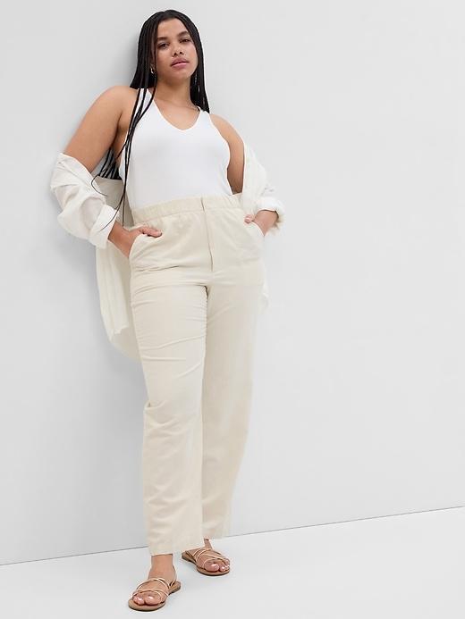 Linen-Cotton Pull-On Pants Product Image
