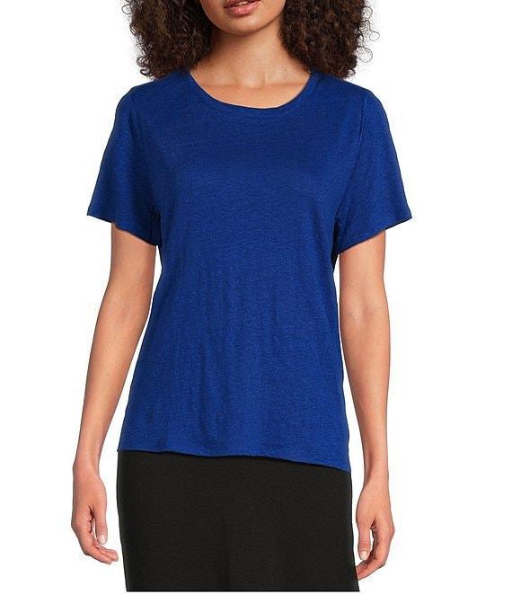 Eileen Fisher Organic Linen Jersey Crew Neck Short Sleeve Tee Product Image