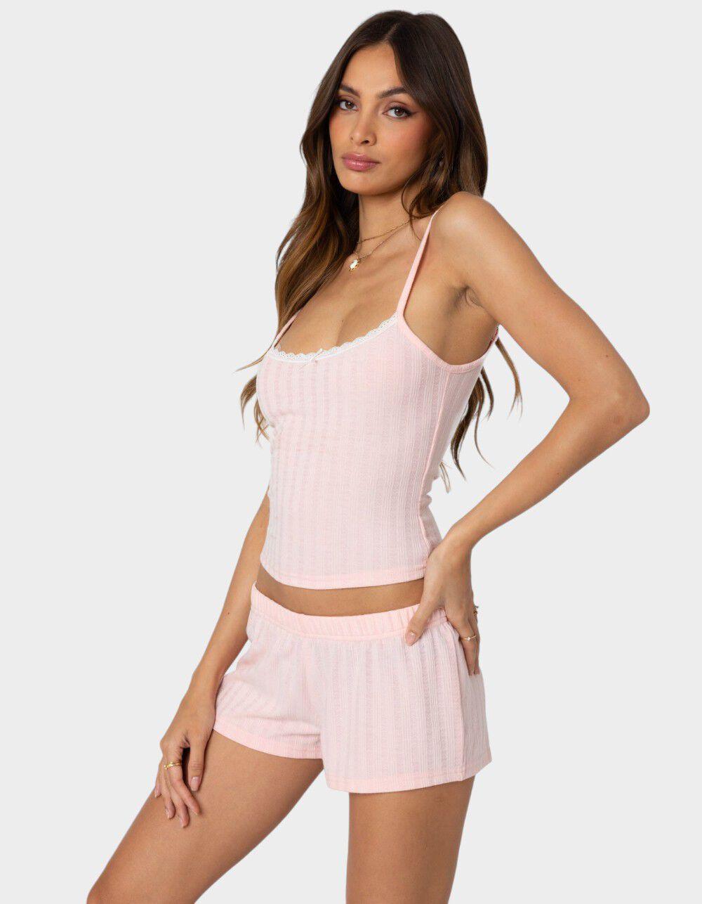 EDIKTED Irene Pointelle Tank Top Product Image
