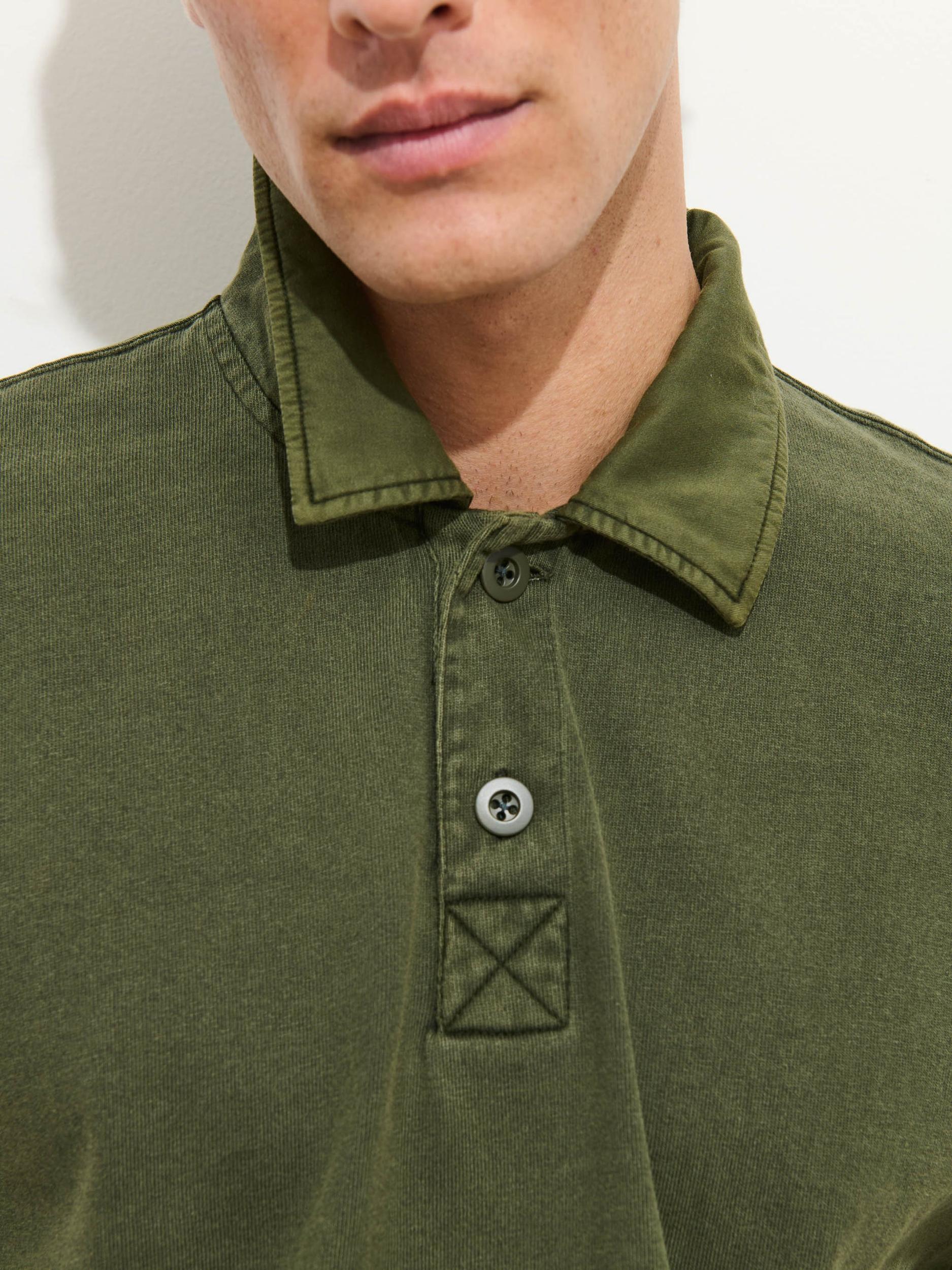 Garment Dyed Rugby Shirt In Cotton Jersey Product Image