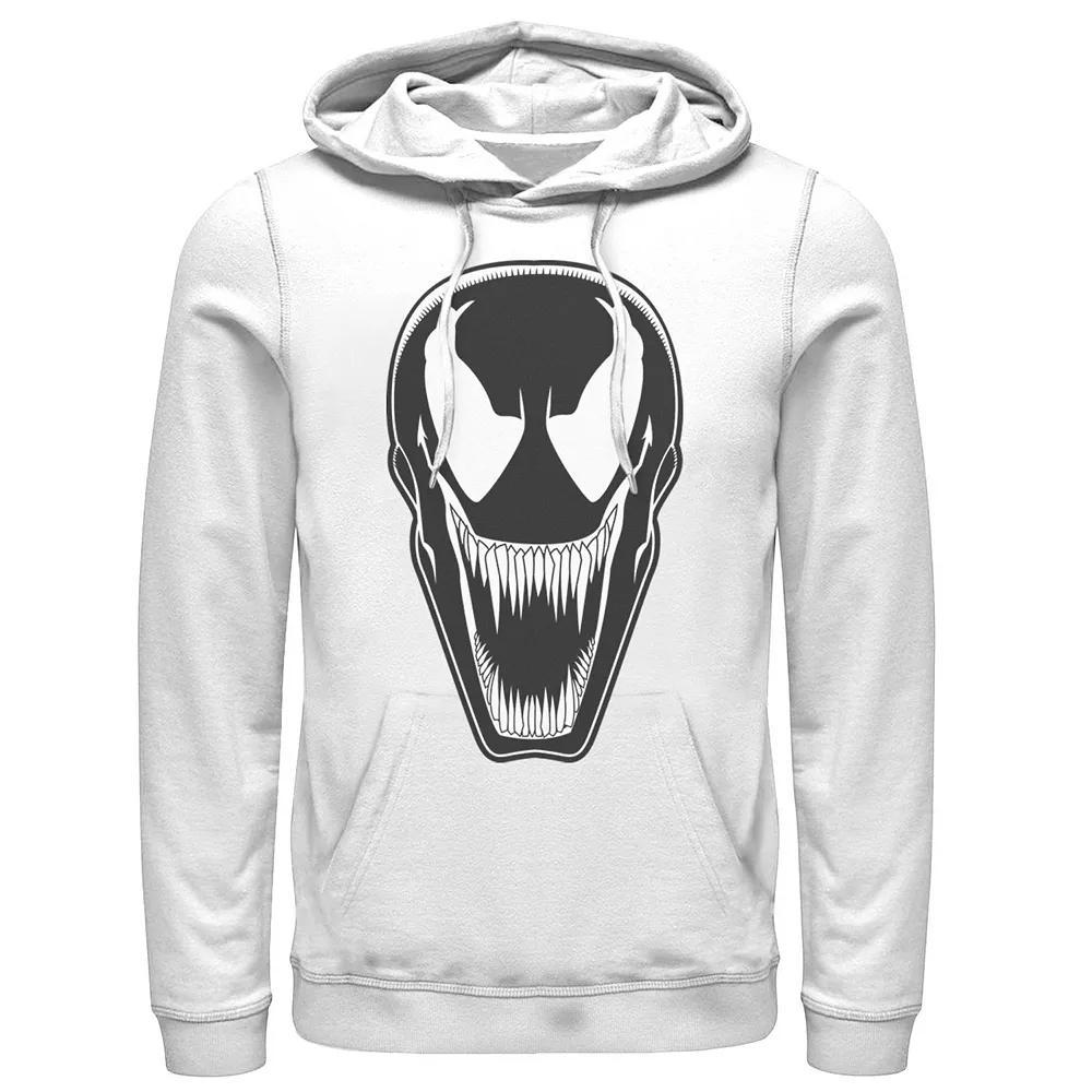 Men's Marvel Venom Iconic Openmouth Symbiote Face Graphic Hoodie, Size: Small, White Product Image
