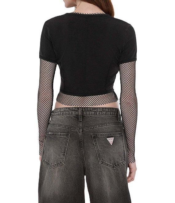 Guess Originals Layered Fishnet Graphic T-Shirt Product Image