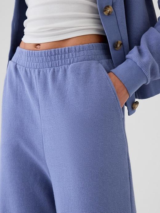 Textured Wide-Leg Ankle Sweatpants Product Image