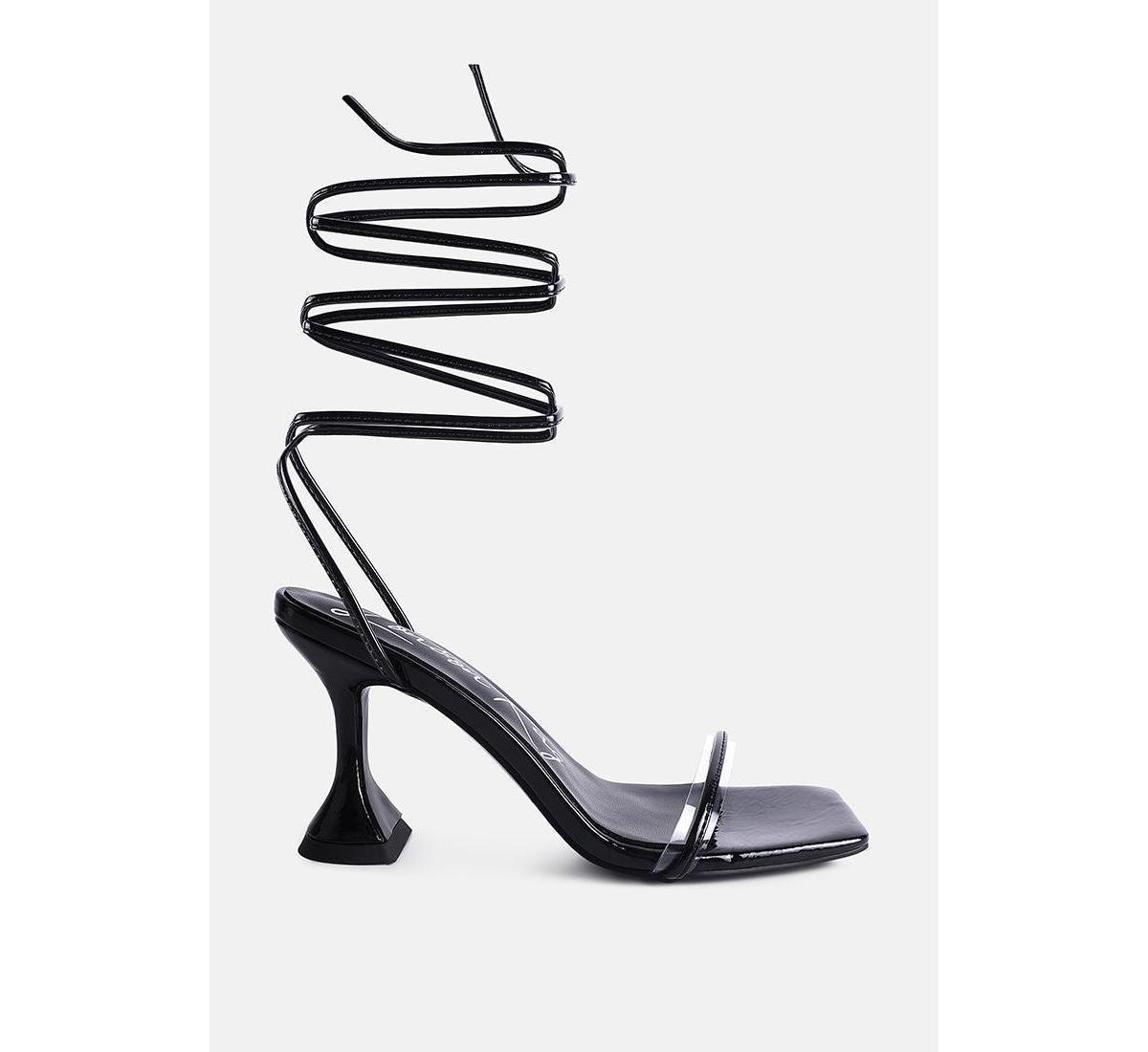 London Rag Biten Berry Spool Women's Heeled Lace-Up Sandal, Size: 5, Black Product Image