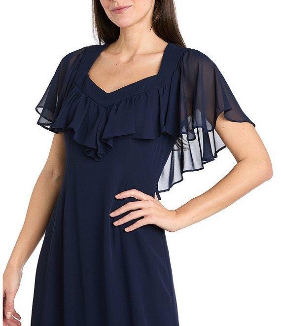 R & M Richards Sweetheart Neck Drop Waist Midi Dress Product Image