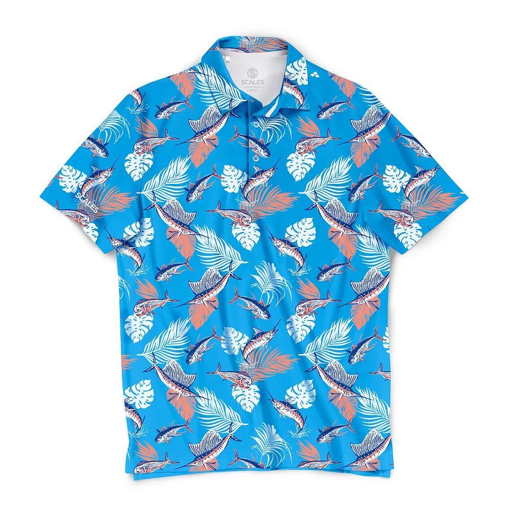 Men's SCALES Offshore Clubhouse Collection Golf Polo Shirt, Size: Small, Light Blue Product Image
