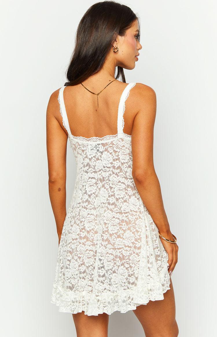 All Mine White Lace Mini Dress Girls Product Image