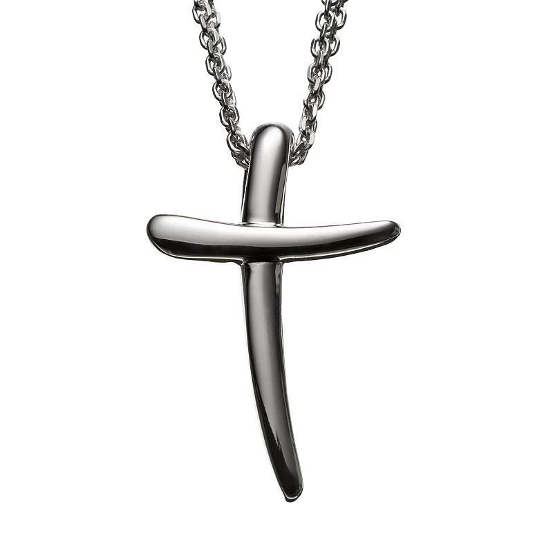 Boston Bay Diamonds Sterling Silver Cross Pendant Necklace, Women's, Size: 17", Grey Product Image