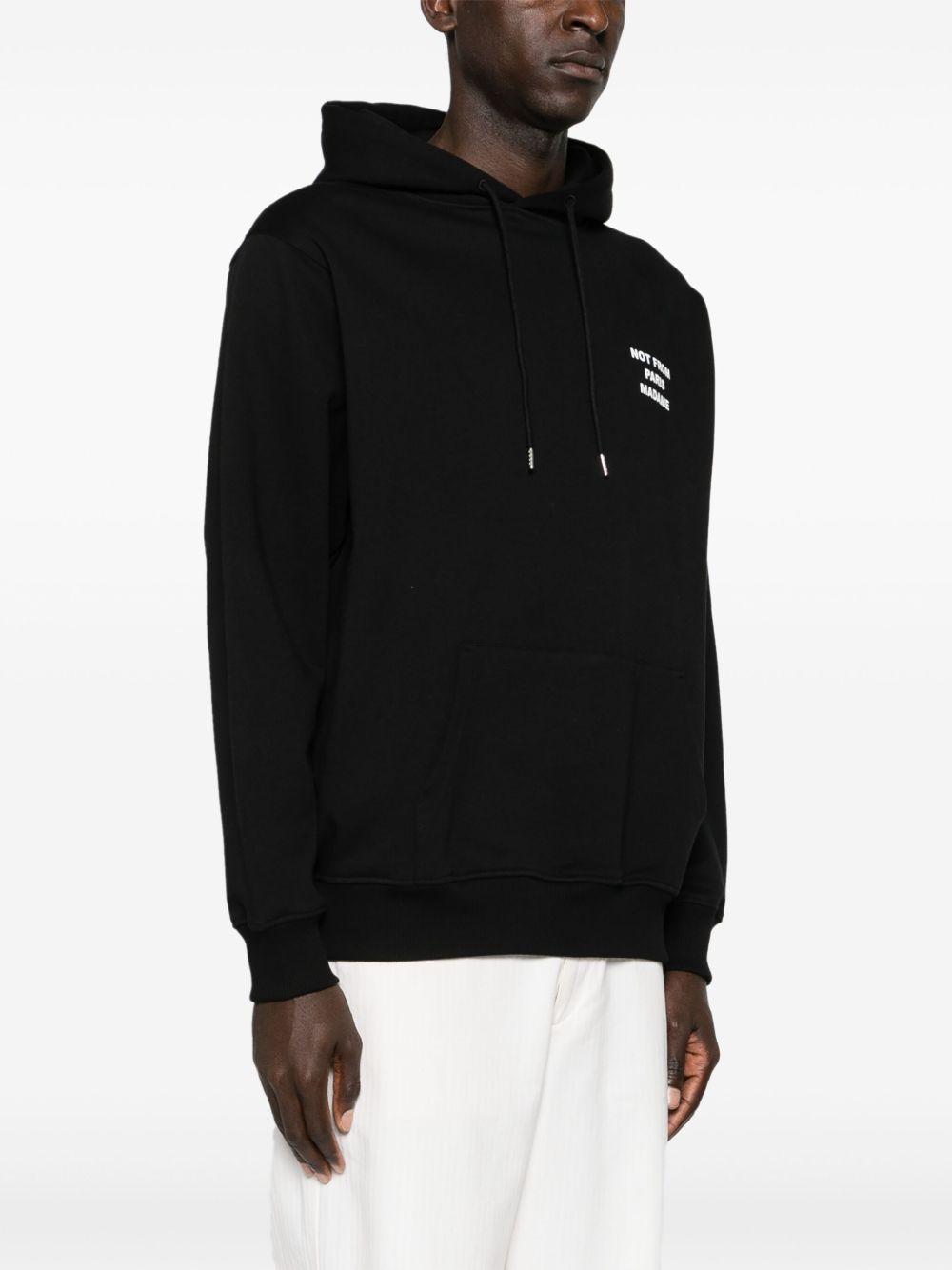 slogan-print cotton hoodie Product Image