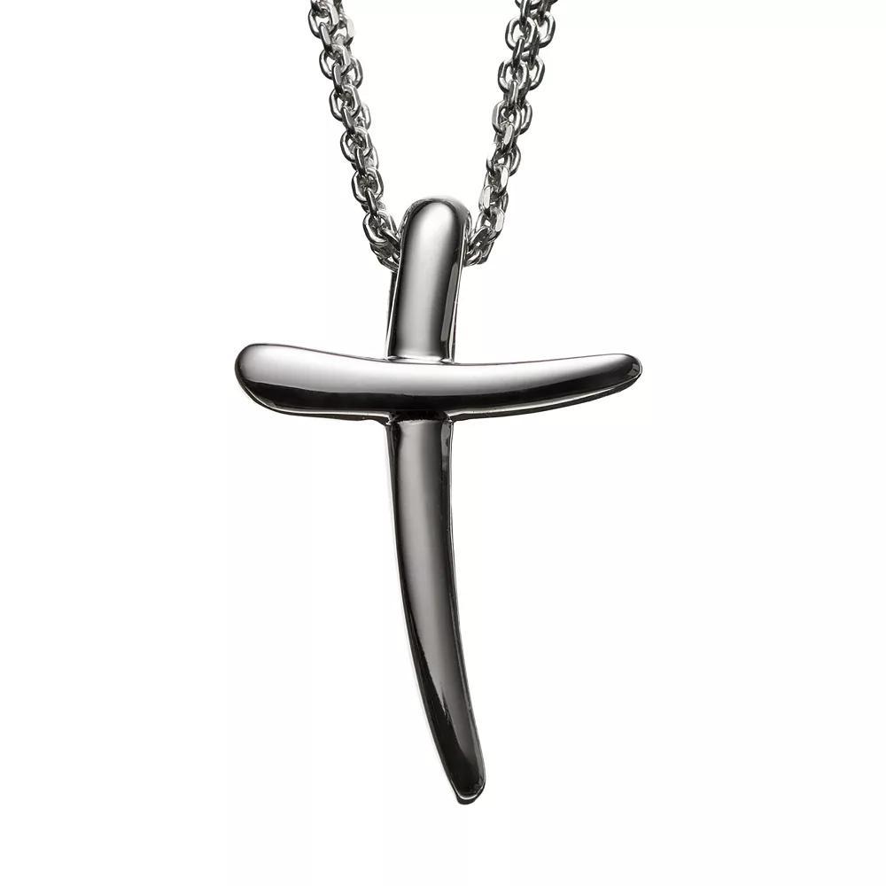 Boston Bay Diamonds Sterling Silver Cross Pendant Necklace, Women's, Size: 17", Grey Product Image