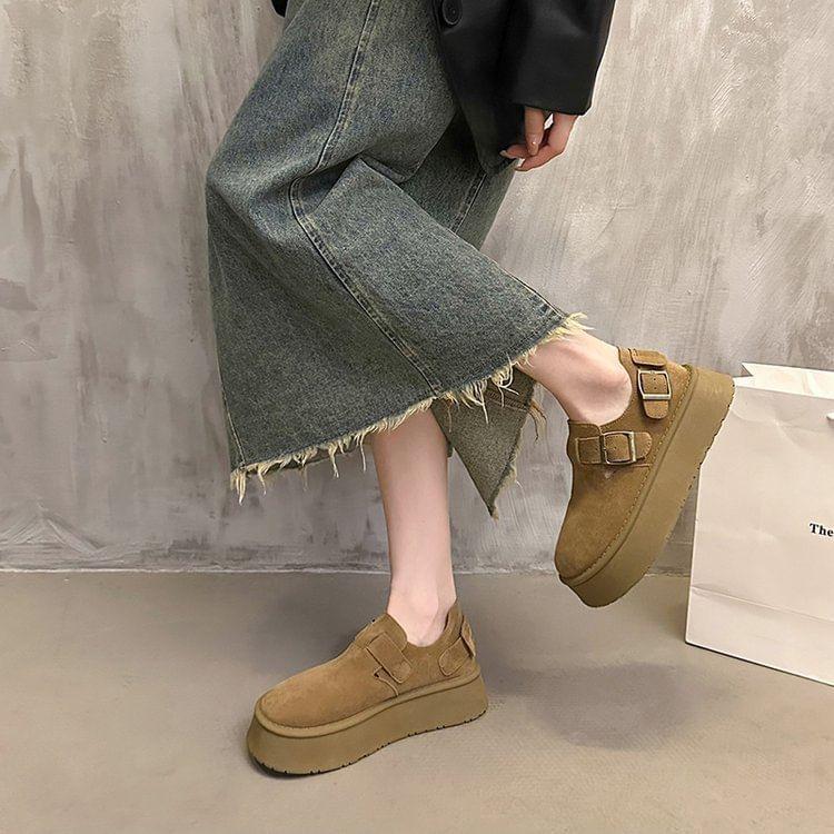 Buckled Platform Slip Ons Product Image