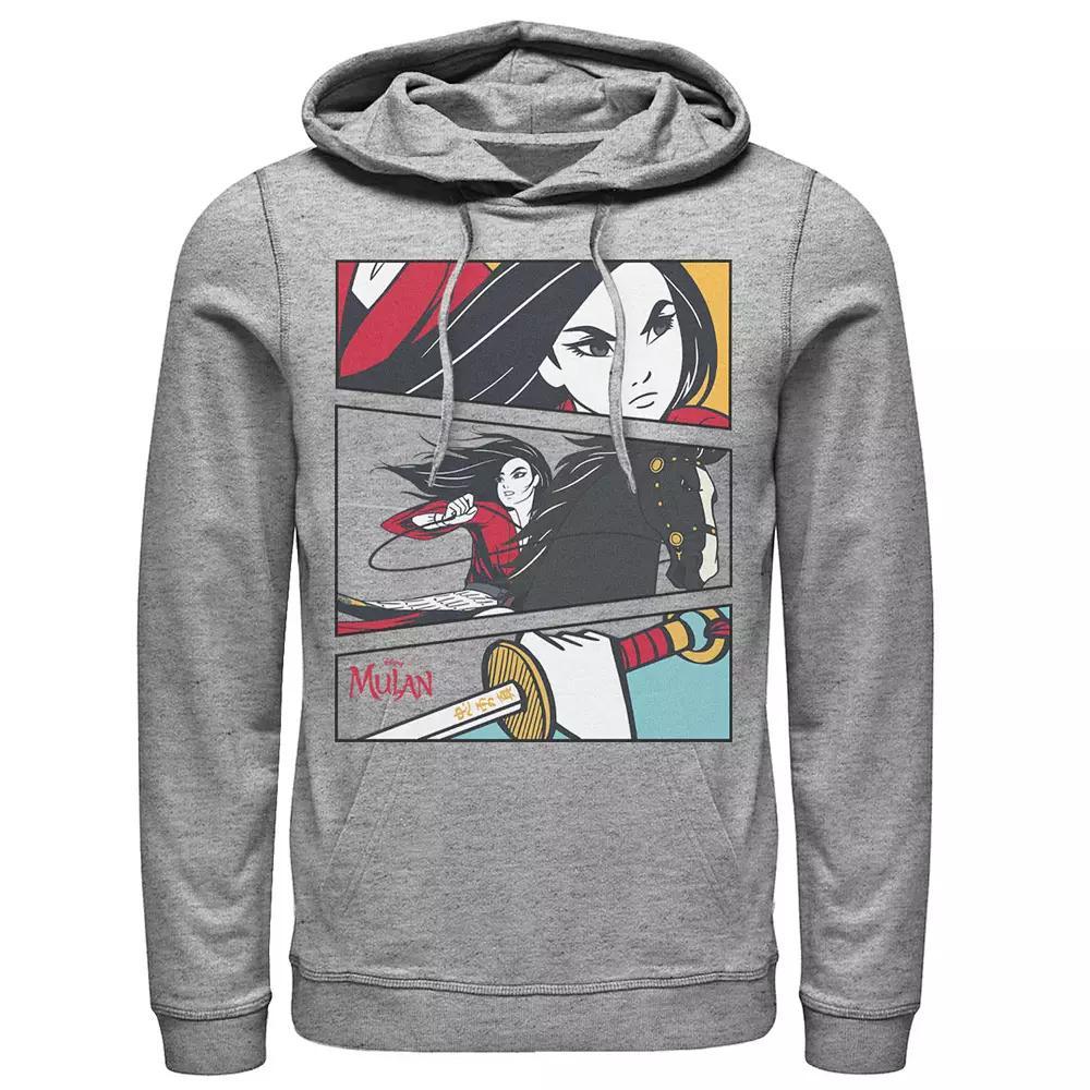 Disney's Mulan Comic Action Panels Men's Hoodie, Size: XXL, Athletic Grey Product Image