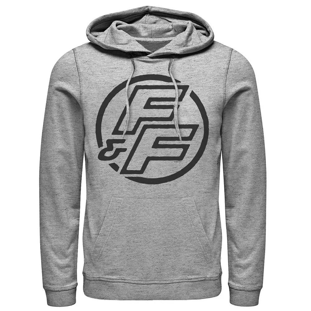 Men's Fast & Furious Bold Line Hollow Logo Hoodie, Size: Medium, Athletic Grey Product Image