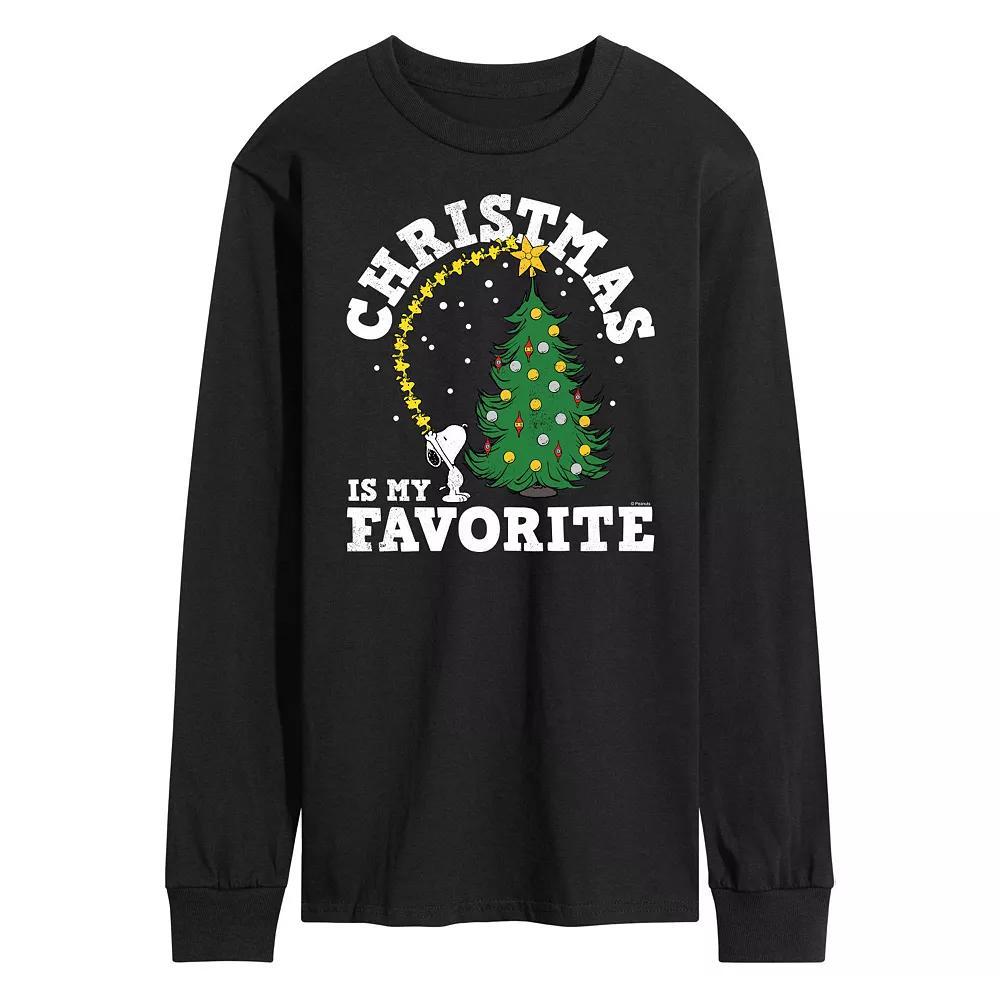 Mens Peanuts Christmas Tree Long Sleeve Tee Product Image