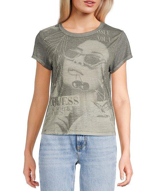 Guess Summer Vibes Short Sleeve Burnout T-Shirt Product Image