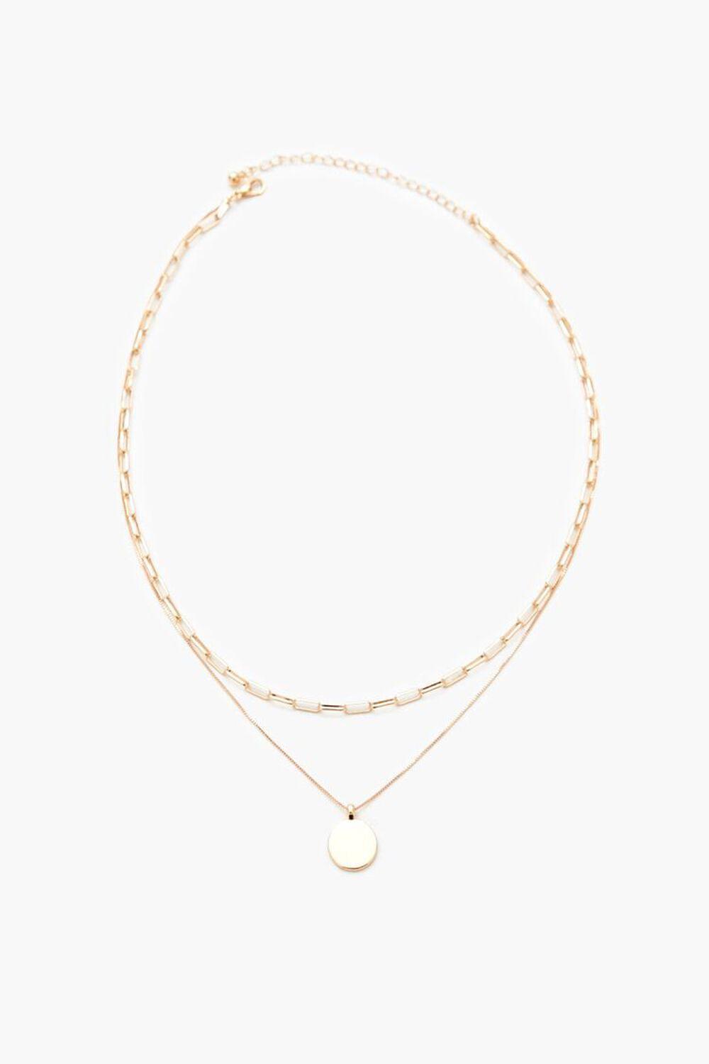 Layered Round Pendant Necklace | Forever 21 Product Image