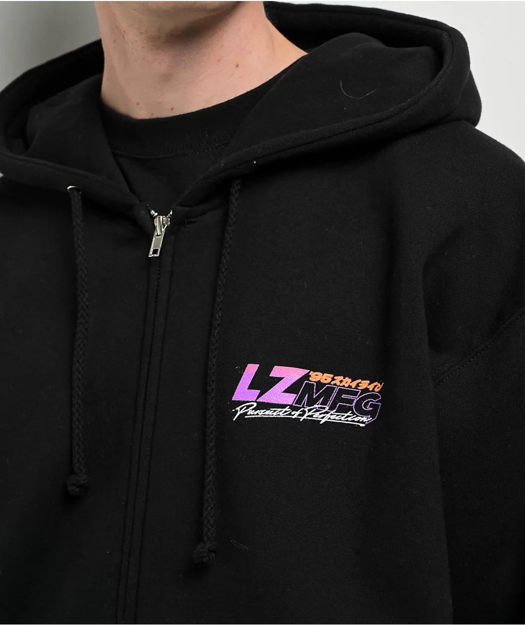 LZMFG Pacific Black Zip Hoodie Product Image