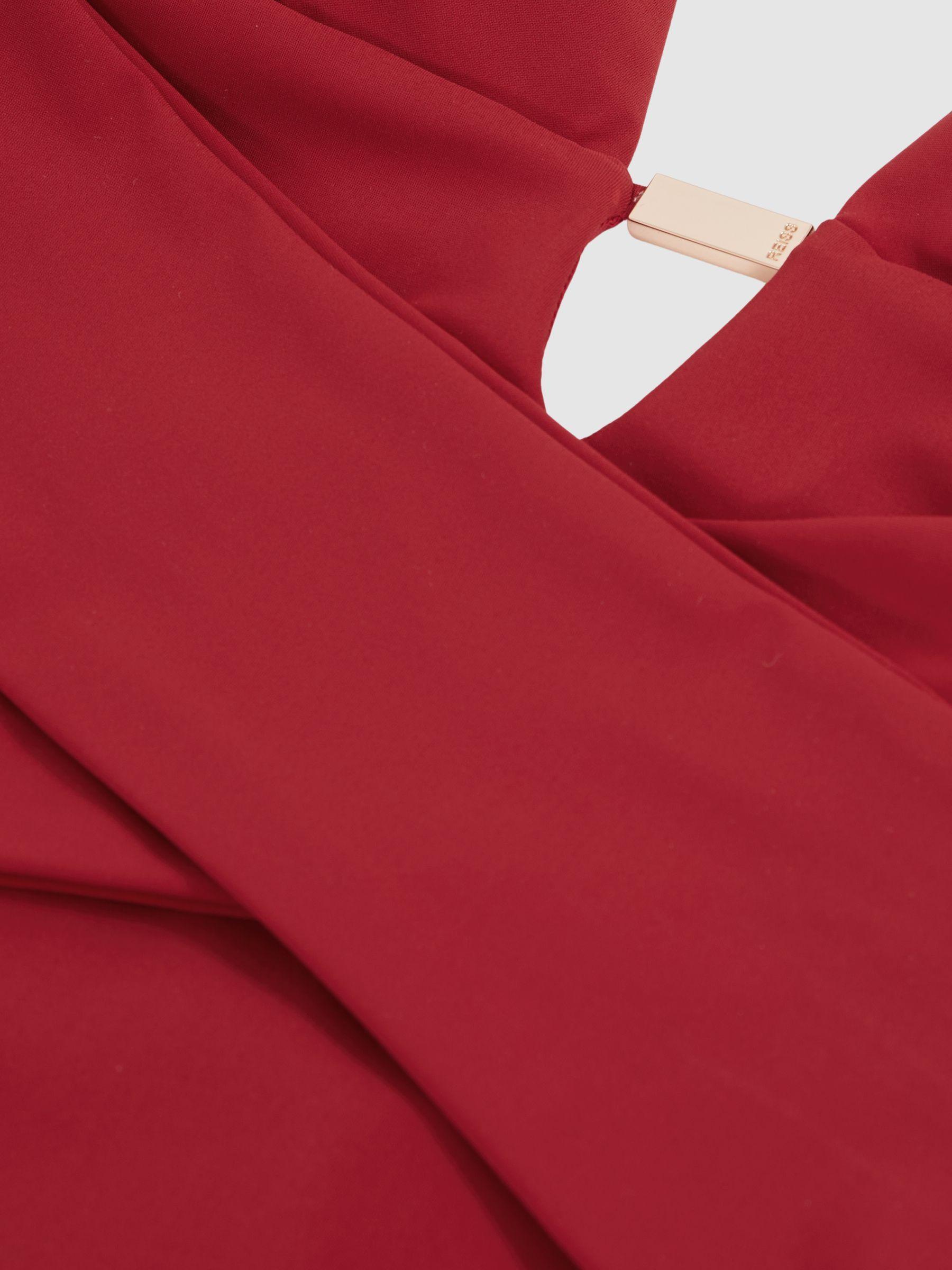 Plunge Halterneck Swimsuit in Dark Red Product Image