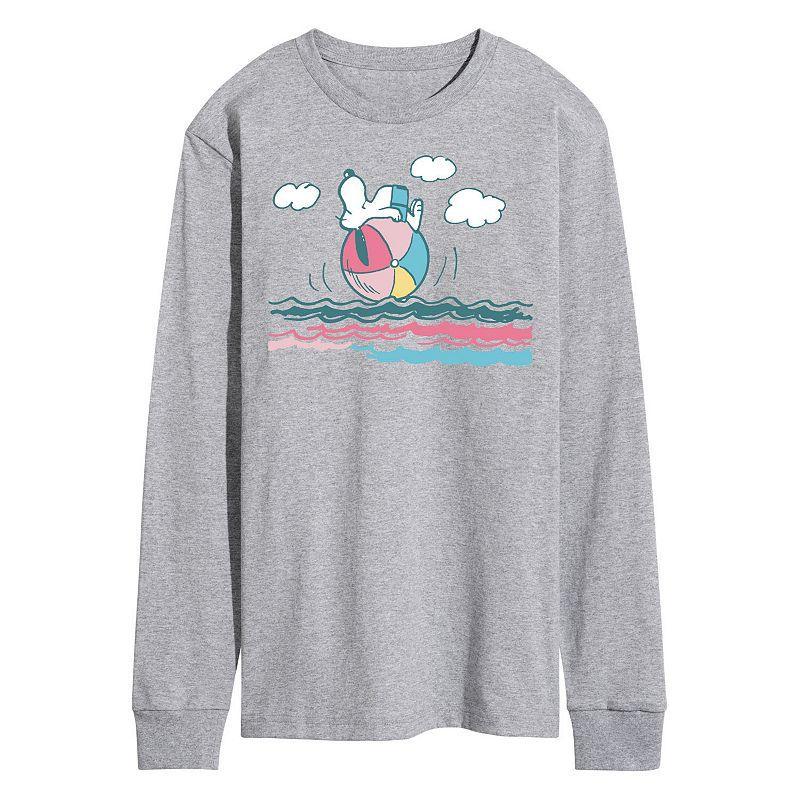 Mens Peanuts Beach Ball Long Sleeve Graphic Tee Product Image
